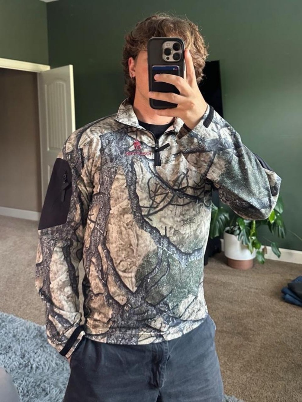 Kryptek Men’s Camo Performance Quarter-Zip Jacket - Gray/Black